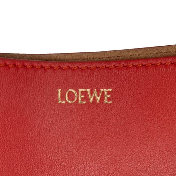 Pre-owned LOEWE Mini Calfskin Puzzle Fold Tote Red