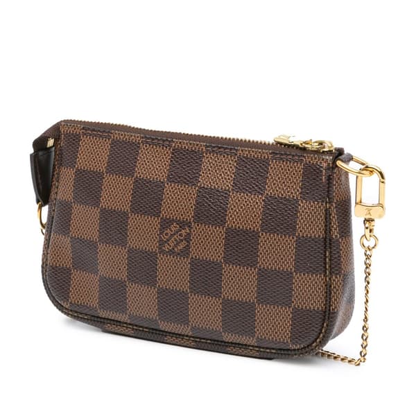 Pre-owned Louis Vuitton Damier Ebene Mini Pochette Accessoires Brown