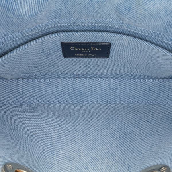 Pre-owned Dior Small Denim Macrocannage Lady D Joy Blue