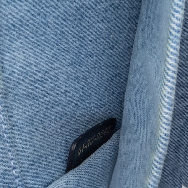 Pre-owned Dior Small Denim Macrocannage Lady D Joy Blue