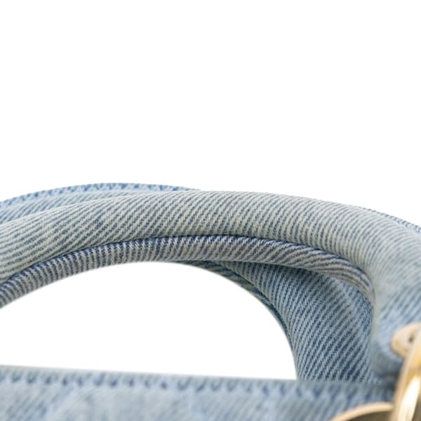 Pre-owned Dior Small Denim Macrocannage Lady D Joy Blue