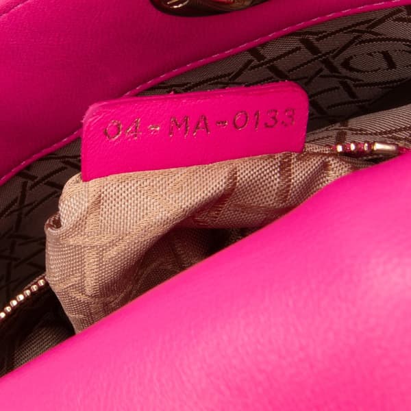 Pre-owned Dior Mini Lambskin Cannage Lady Dior Pink