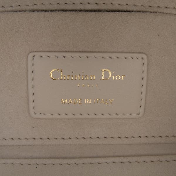 Pre-owned Dior Small Leather Floral Print Lady D Joy White
