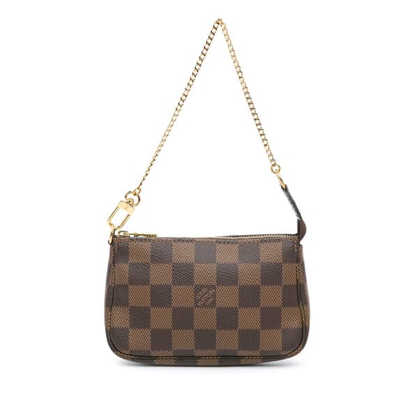 Pre-owned Louis Vuitton Damier Ebene Mini Pochette Accessoires Brown
