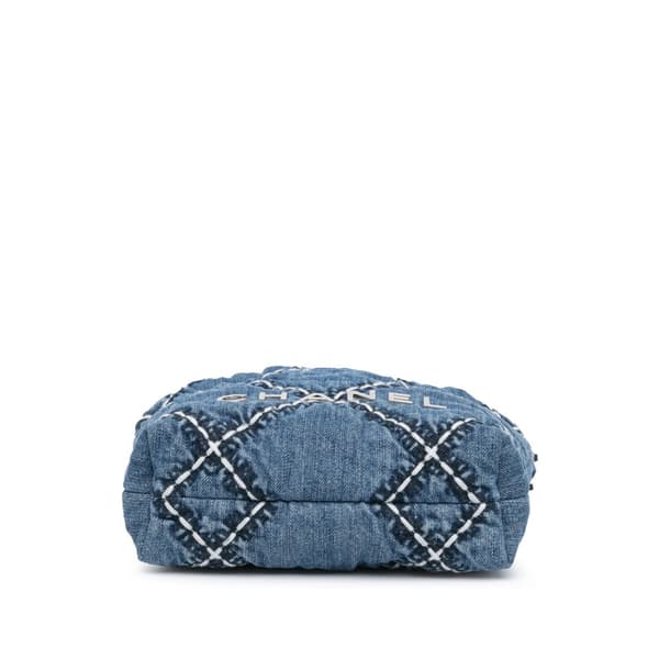 Pre-owned Chanel Mini Denim Stitched 22 Handbag Blue