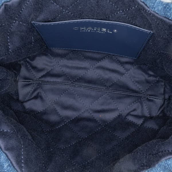 Pre-owned Chanel Mini Denim Stitched 22 Handbag Blue