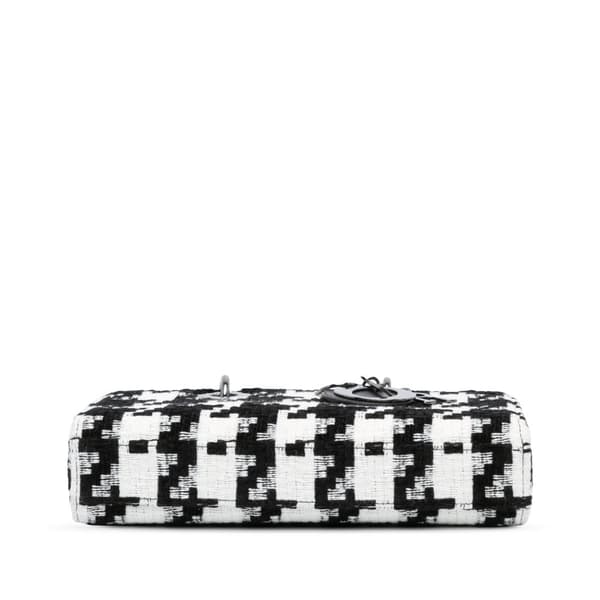 Pre-owned Dior Medium Canvas Macro Houndstooth Lady D Joy Black