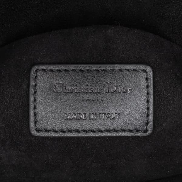 Pre-owned Dior Medium Canvas Macro Houndstooth Lady D Joy Black