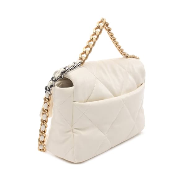 Pre-owned Chanel Medium Lambskin 19 Flap White