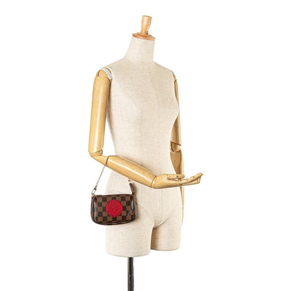 Pre-owned Louis Vuitton Damier Ebene Trunks and Bags Mini Pochette Accessoires Brown