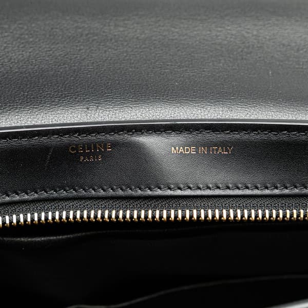 Pre-owned Celine Small Tricolor Trapeze Satchel Black