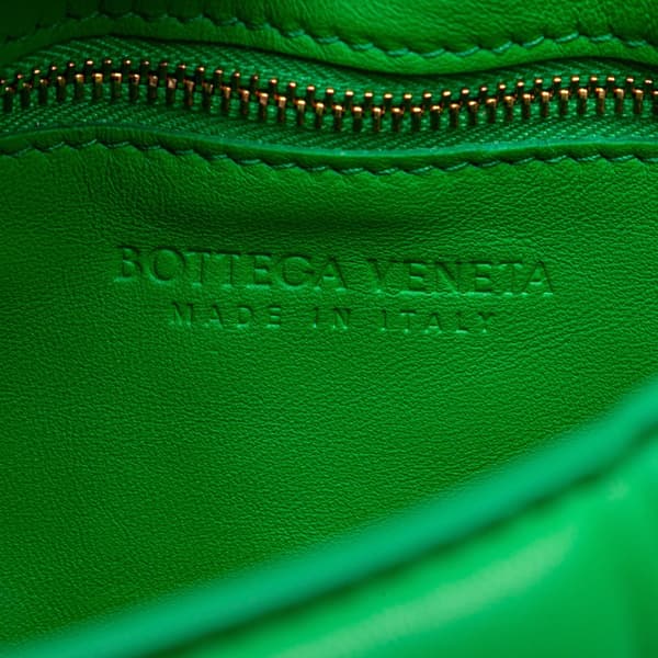 Pre-owned Bottega Veneta Nappa Intrecciato Padded Chain Cassette Satchel Green