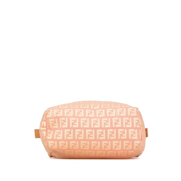 Pre-owned Fendi Mini Zucchino Canvas Handbag Pink