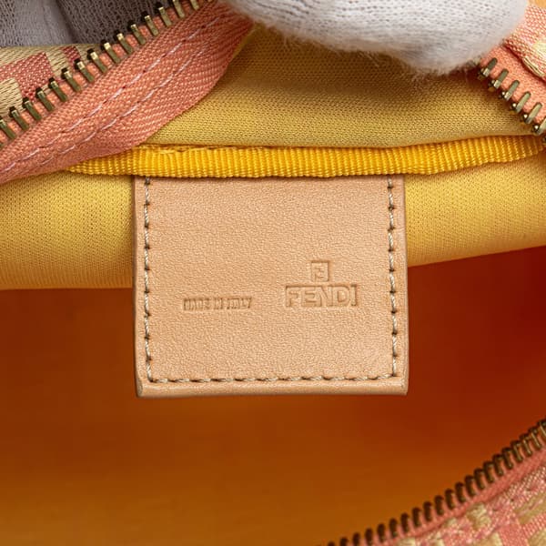 Pre-owned Fendi Mini Zucchino Canvas Handbag Pink