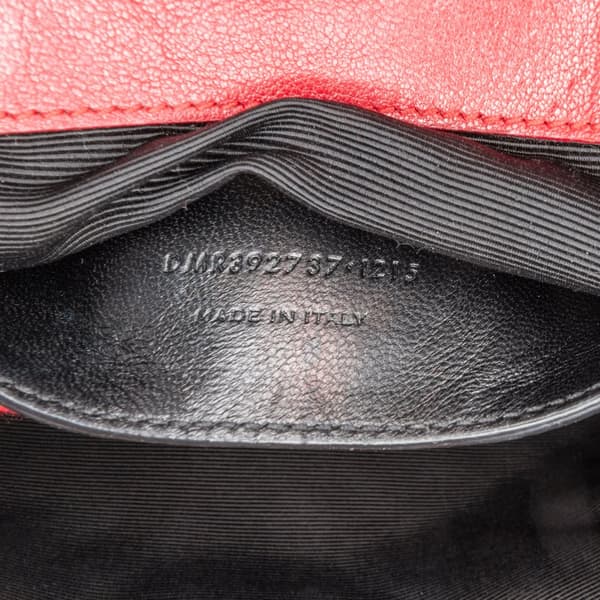 Pre-owned Saint Laurent Medium Chevron Sheepskin Monogram College Bag Red
