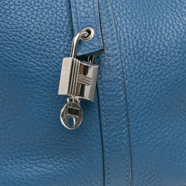Pre-owned Hermès Clemence Picotin Lock 22 Blue