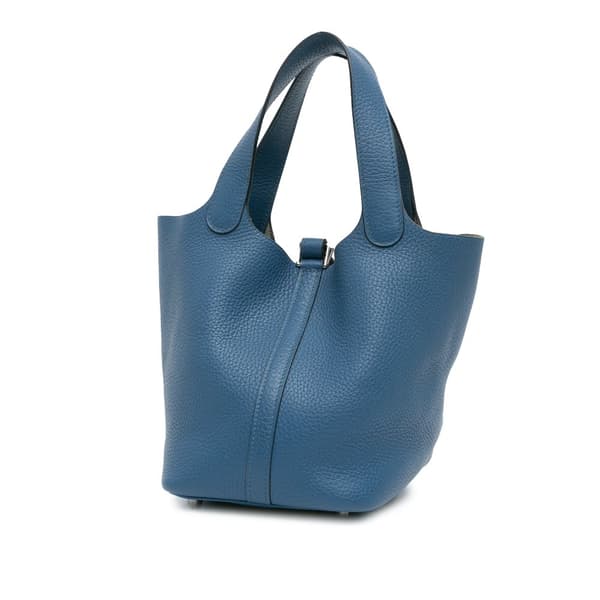 Pre-owned Hermès Clemence Picotin Lock 22 Blue