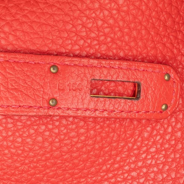 Pre-owned Hermès Togo Birkin Retourne 35 Red