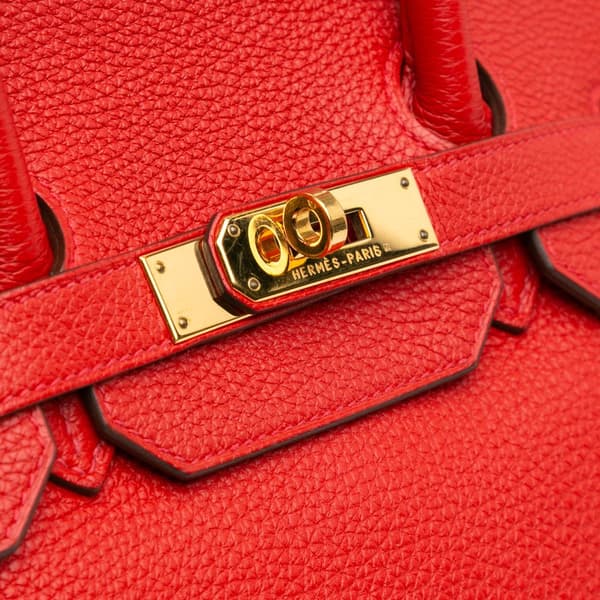 Pre-owned Hermès Togo Birkin Retourne 35 Red