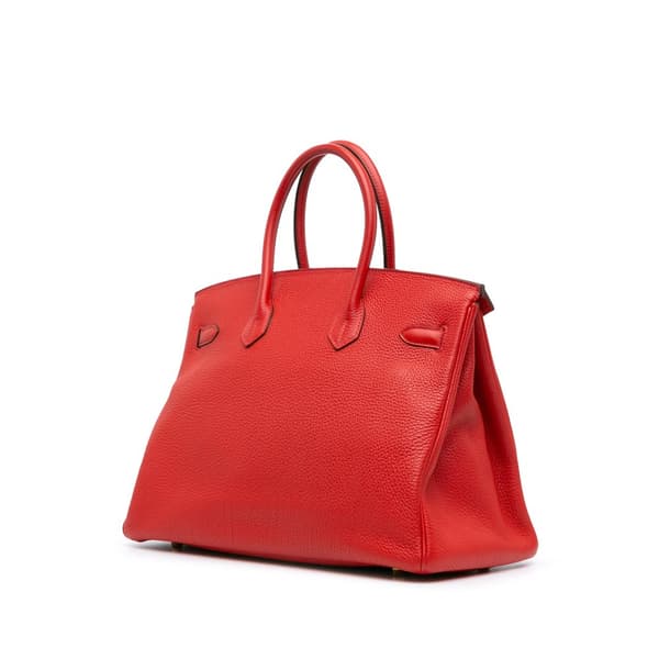 Pre-owned Hermès Togo Birkin Retourne 35 Red
