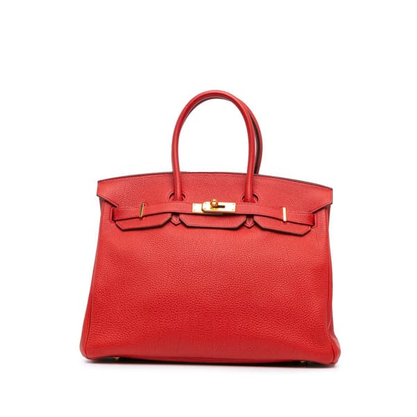 Pre-owned Hermès Togo Birkin Retourne 35 Red