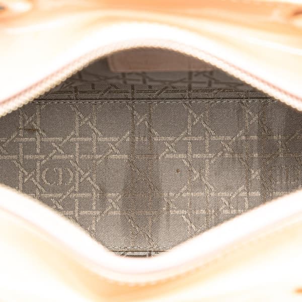 Pre-owned Dior Medium Patent Cannage Lady Dior Pink