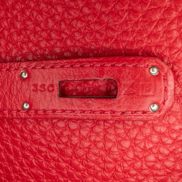 Pre-owned Hermès Clemence Birkin Retourne 35 Red