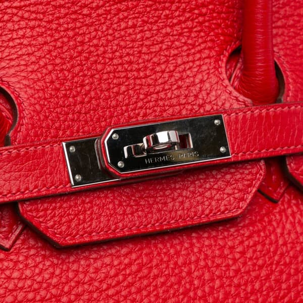 Pre-owned Hermès Clemence Birkin Retourne 35 Red