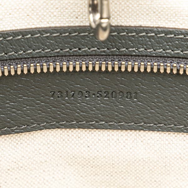 Pre-owned Gucci Medium GG Supreme Ophidia Satchel Gray