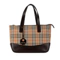 Miniatyrbild 1 av 7: Pre-owned Burberry Haymarket Check Canvas Handbag Brown