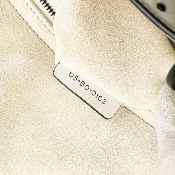 Pre-owned Dior Medium Calfskin Studded Lady Dior White