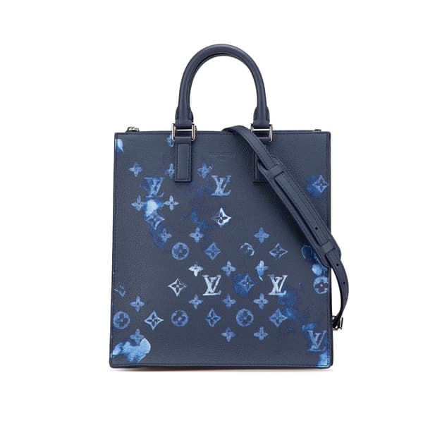 Pre-owned Louis Vuitton Monogram Ink Watercolor Sac Plat Zippe Blue
