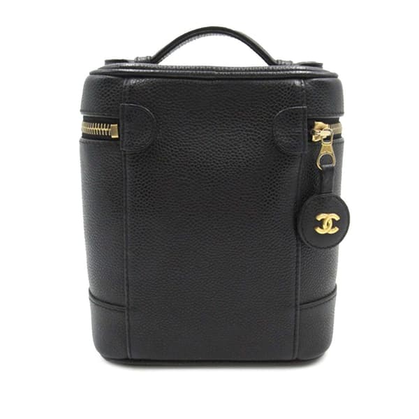 Pre-owned Chanel CC Caviar Vanity Case Black
