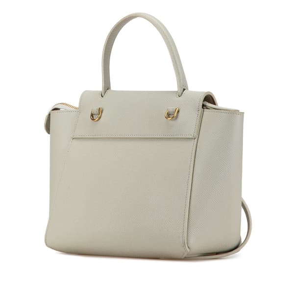 Pre-owned Celine Nano Grained Calfskin Belt Bag White