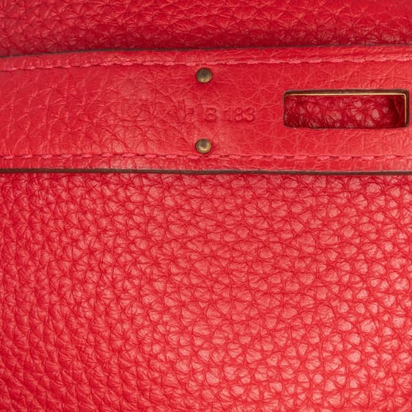Pre-owned Hermès Togo Birkin Retourne 35 Red