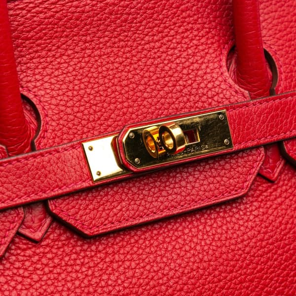 Pre-owned Hermès Togo Birkin Retourne 35 Red
