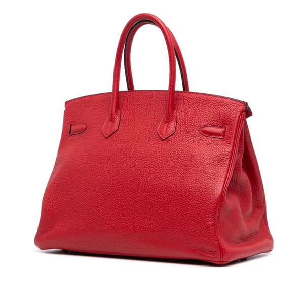 Pre-owned Hermès Togo Birkin Retourne 35 Red