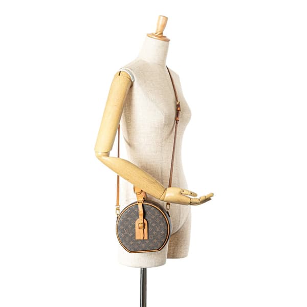 Pre-owned Louis Vuitton Monogram Petite Boite Chapeau Brown