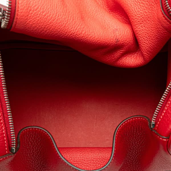 Pre-owned Hermès Clemence Lindy 34 Red