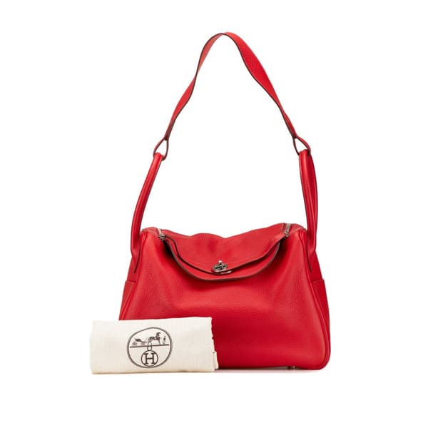 Pre-owned Hermès Clemence Lindy 34 Red