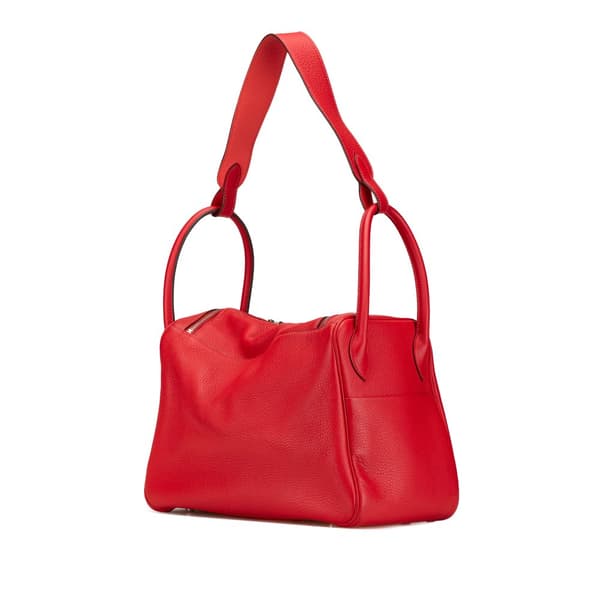 Pre-owned Hermès Clemence Lindy 34 Red