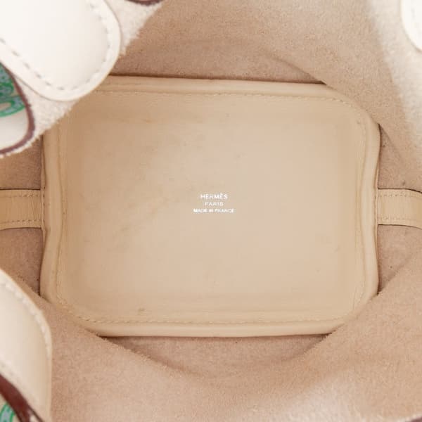 Pre-owned Hermès Swift Lucky Daisy Picotin Lock 14 White