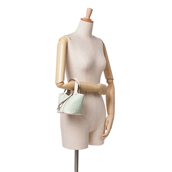Pre-owned Hermès Swift Lucky Daisy Picotin Lock 14 White