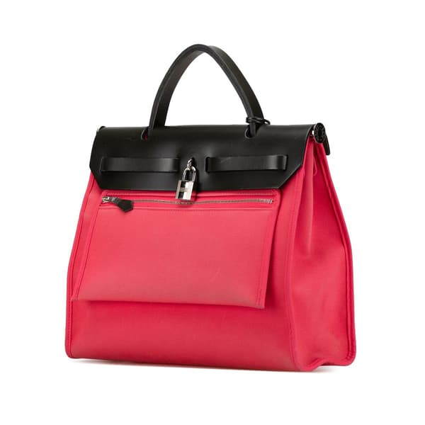 Pre-owned Hermès Toile Herbag Zip 31 Pink