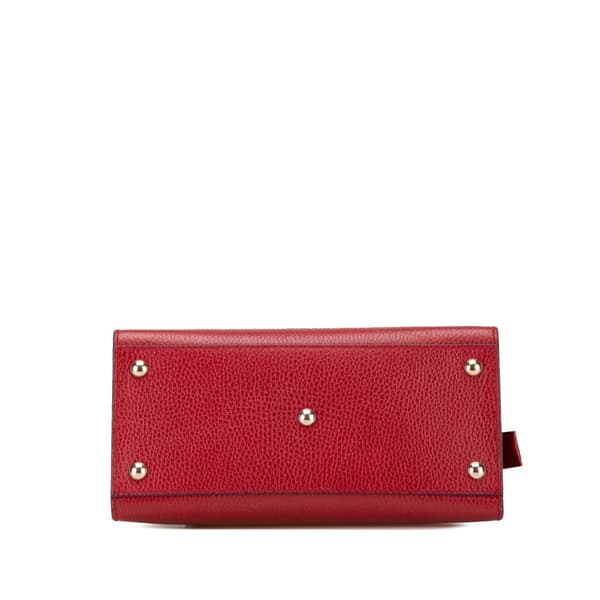 Pre-owned Gucci Medium Dollar Calf Soho Top Handle Convertible Tote Red