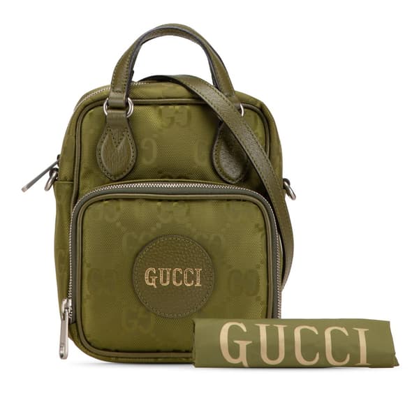 Pre-owned Gucci GG Nylon Off The Grid Satchel Green