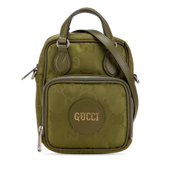 Pre-owned Gucci GG Nylon Off The Grid Satchel Green