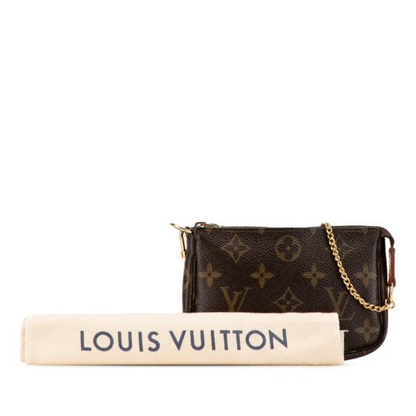 Pre-owned Louis Vuitton Monogram Mini Pochette Accessoires Brown
