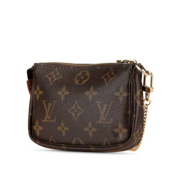 Pre-owned Louis Vuitton Monogram Mini Pochette Accessoires Brown