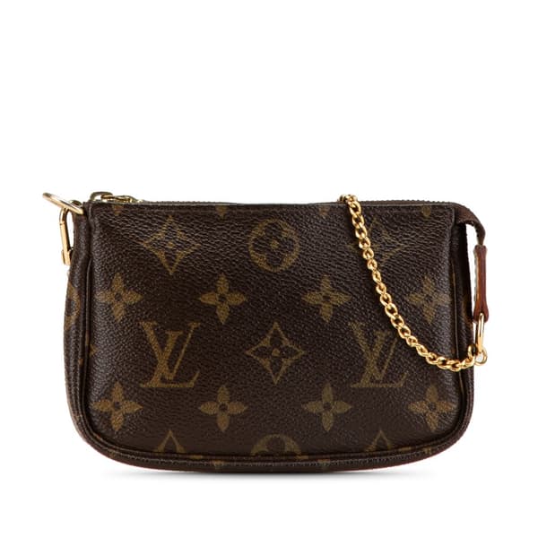 Pre-owned Louis Vuitton Monogram Mini Pochette Accessoires Brown